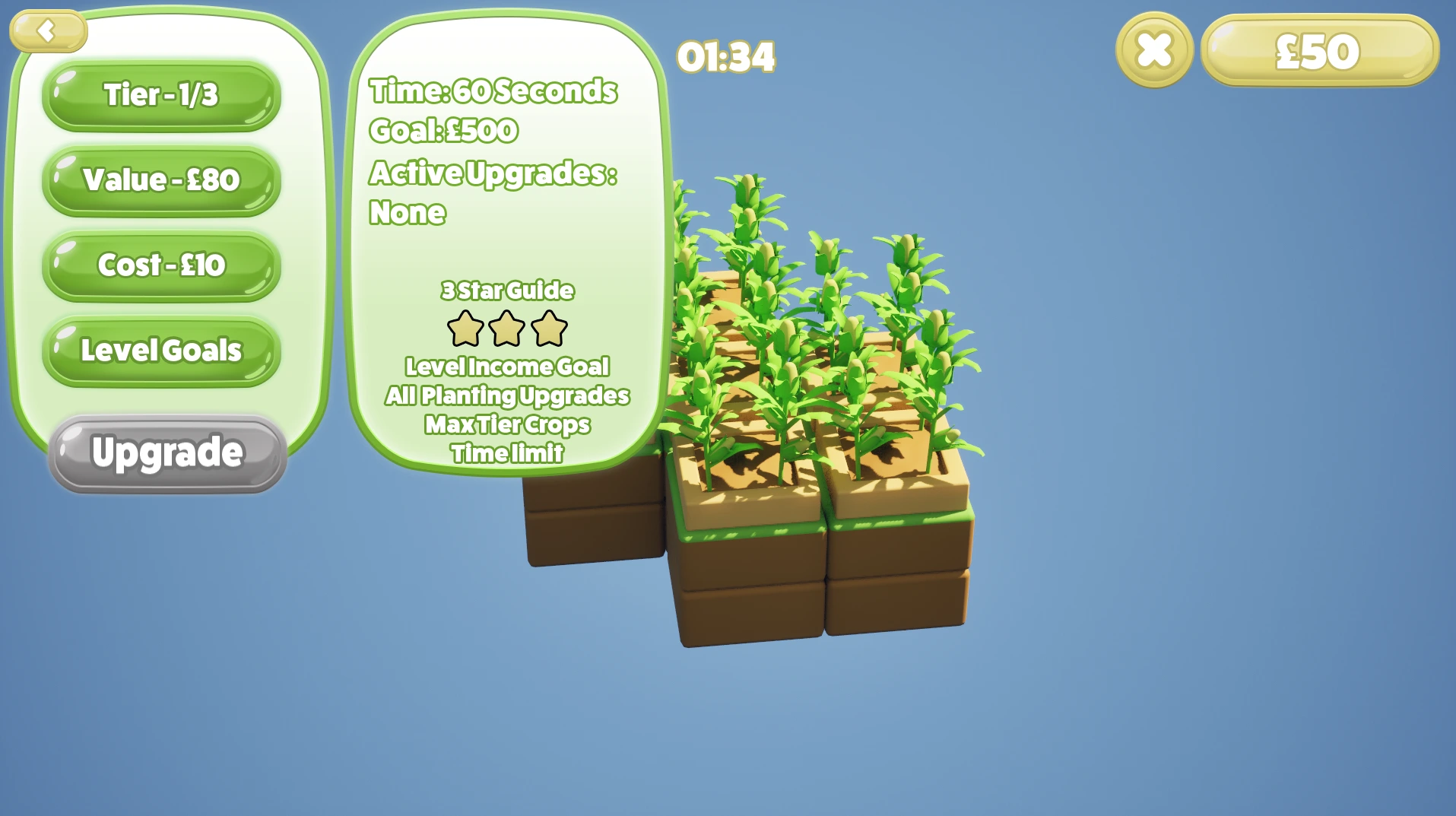 Corn Potter farm and planter layout